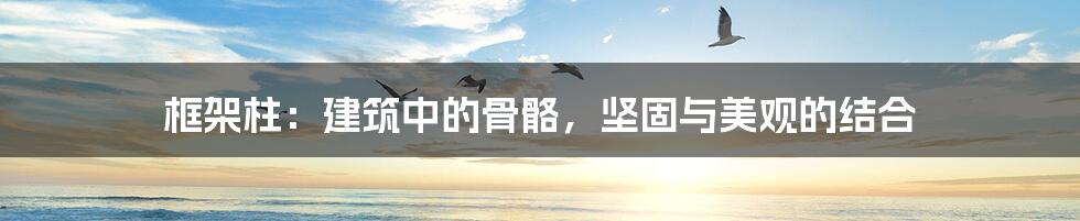 框架柱:建筑中的骨骼,坚固与美观的结合