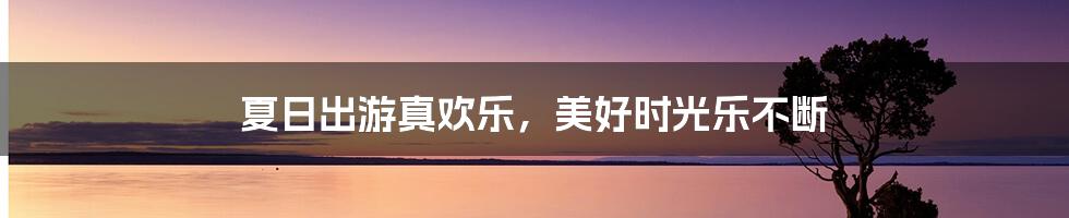 夏日出游真欢乐,美好时光乐不断