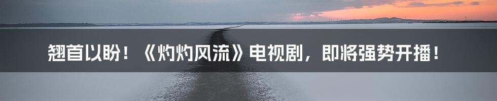翘首以盼！《灼灼风流》电视剧，即将强势开播！