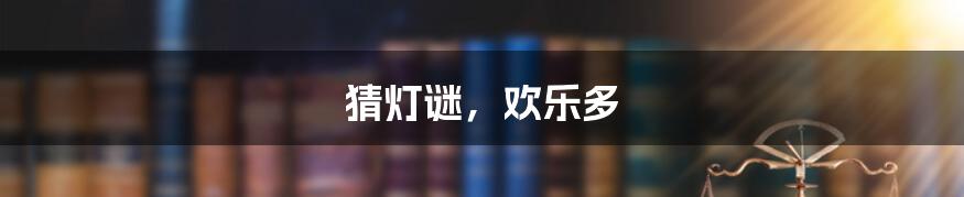 猜灯谜,欢乐多