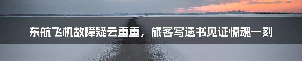 东航飞机故障疑云重重,旅客写遗书见证惊魂一刻