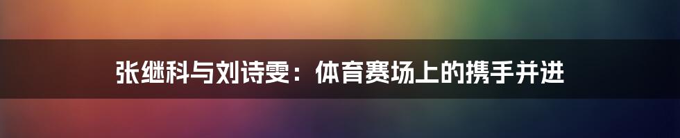 张继科与刘诗雯：体育赛场上的携手并进