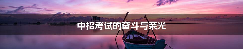 中招考试的奋斗与荣光