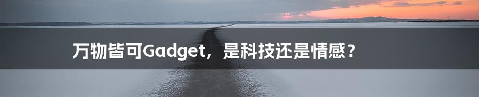 万物皆可Gadget,是科技还是情感?
