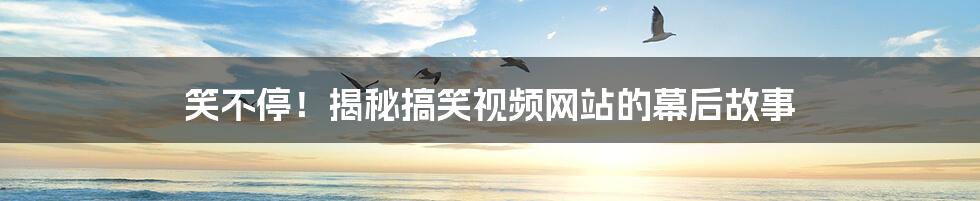 笑不停!揭秘搞笑视频网站的幕后故事