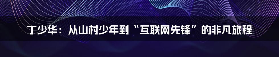 丁少华:从山村少年到“互联网先锋”的非凡旅程