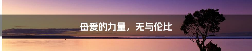 母爱的力量,无与伦比