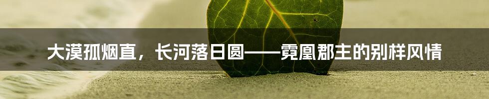 大漠孤烟直,长河落日圆——霓凰郡主的别样风情