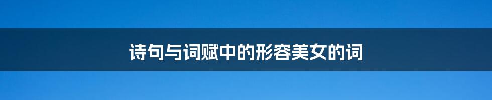 诗句与词赋中的形容美女的词