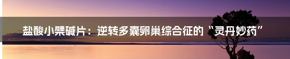 盐酸小檗碱片：逆转多囊卵巢综合征的“灵丹妙药”