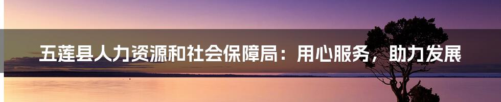 五莲县人力资源和社会保障局:用心服务,助力发展