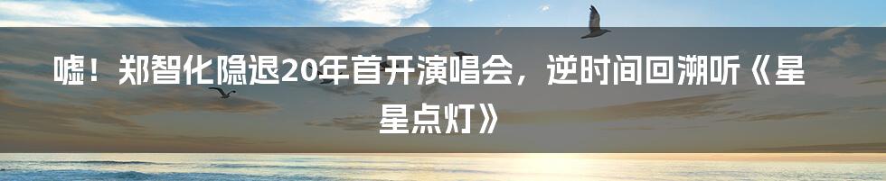 嘘！郑智化隐退20年首开演唱会，逆时间回溯听《星星点灯》