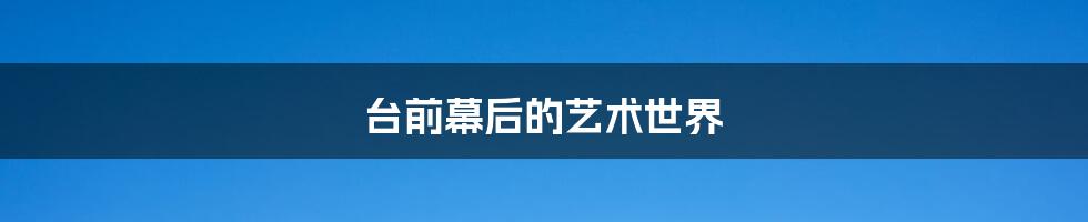 台前幕后的艺术世界