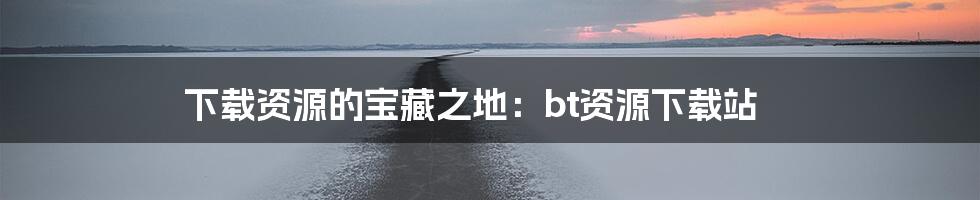下载资源的宝藏之地:bt资源下载站