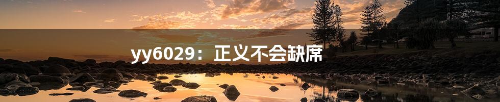 yy6029:正义不会缺席