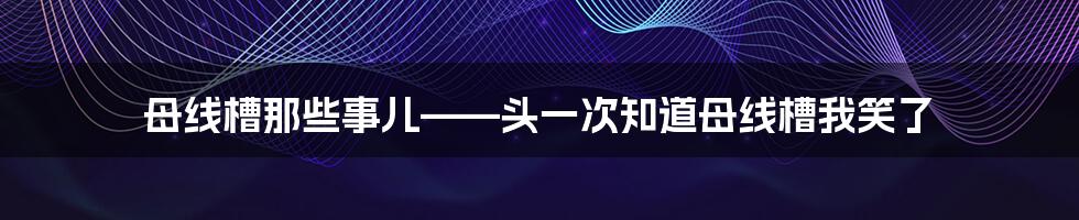 母线槽那些事儿——头一次知道母线槽我笑了