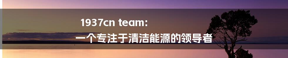 1937cn team: 一个专注于清洁能源的领导者