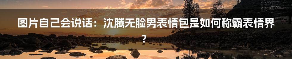 图片自己会说话:沈腾无脸男表情包是如何称霸表情界?