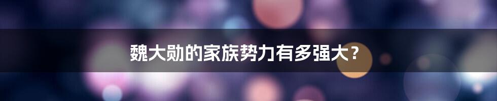 魏大勋的家族势力有多强大？