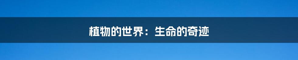 植物的世界:生命的奇迹