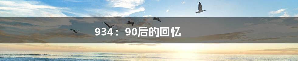 934：90后的回忆