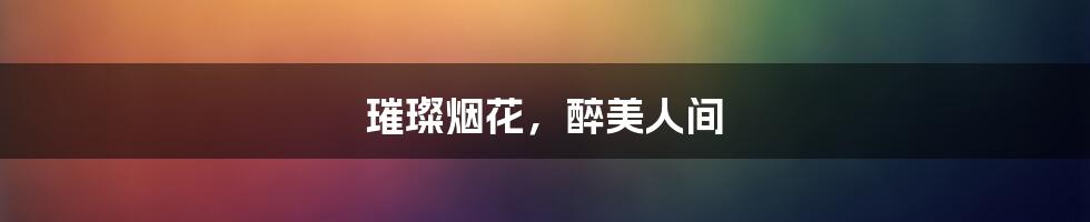 璀璨烟花,醉美人间