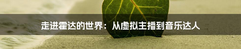 走进霍达的世界:从虚拟主播到音乐达人