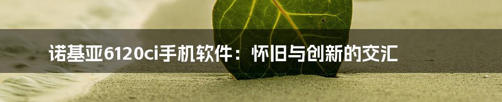 诺基亚6120ci手机软件:怀旧与创新的交汇