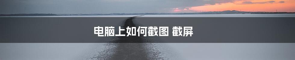 电脑上如何截图 截屏
