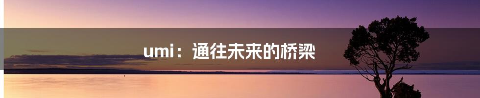 umi：通往未来的桥梁
