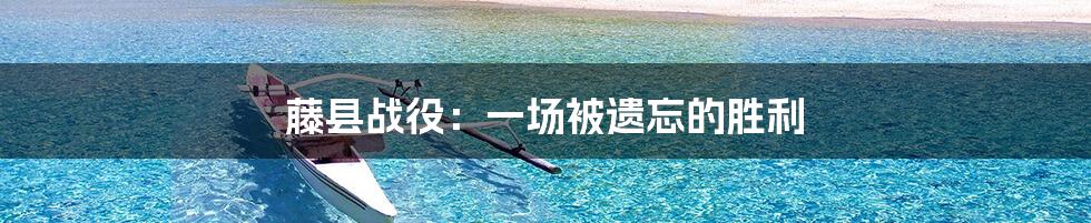 藤县战役:一场被遗忘的胜利