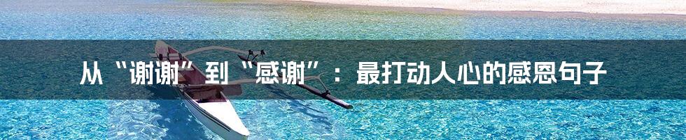 从“谢谢”到“感谢”:最打动人心的感恩句子
