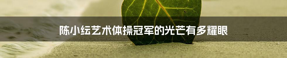 陈小纭艺术体操冠军的光芒有多耀眼