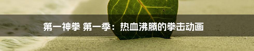 第一神拳 第一季:热血沸腾的拳击动画
