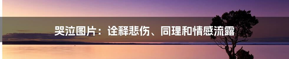 哭泣图片：诠释悲伤、同理和情感流露