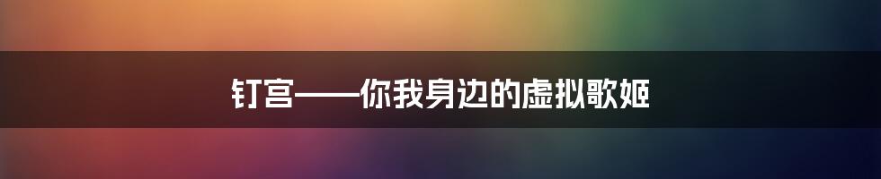 钉宫——你我身边的虚拟歌姬