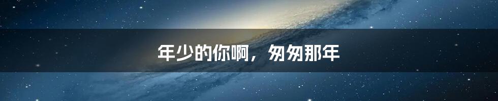 年少的你啊，匆匆那年