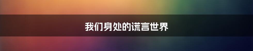 我们身处的谎言世界