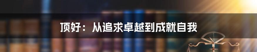 顶好:从追求卓越到成就自我