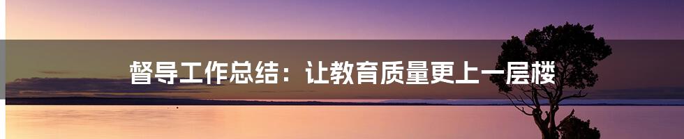 督导工作总结：让教育质量更上一层楼