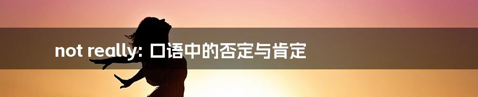 not really: 口语中的否定与肯定