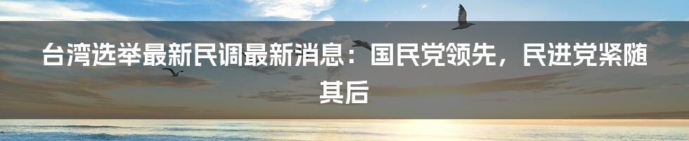 台湾选举最新民调最新消息：国民党领先，民进党紧随其后