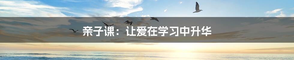 亲子课：让爱在学习中升华