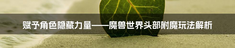 赋予角色隐藏力量——魔兽世界头部附魔玩法解析