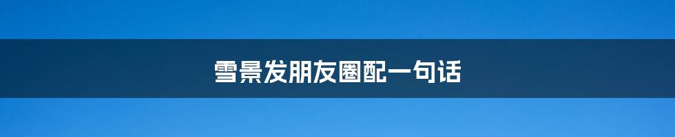雪景发朋友圈配一句话