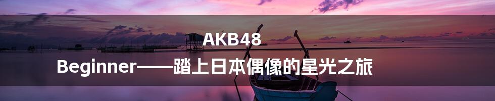 AKB48 Beginner——踏上日本偶像的星光之旅