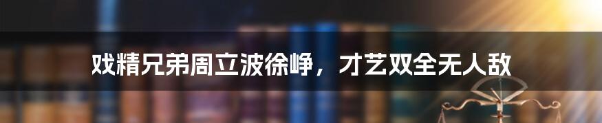 戏精兄弟周立波徐峥,才艺双全无人敌