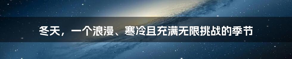 冬天，一个浪漫、寒冷且充满无限挑战的季节