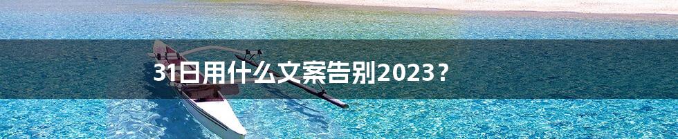 31日用什么文案告别2023？