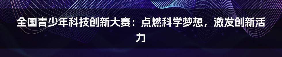 全国青少年科技创新大赛:点燃科学梦想,激发创新活力